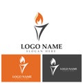 torch icon. Vector image for logos  websites  applications and thematic design. Royalty Free Stock Photo