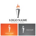 torch icon. Vector image for logos  websites  applications and thematic design. Royalty Free Stock Photo