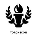Torch icon vector isolated on white background, logo concept of Royalty Free Stock Photo