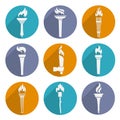 Torch Icons Set Royalty Free Stock Photo