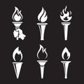 Torch icons set Royalty Free Stock Photo