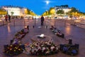 Torch light under the Arc de Triomphe