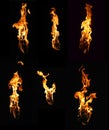 Torch like fire element collection Royalty Free Stock Photo