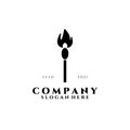 Torch logo vector illustration design, simple template lighter or lucifer logo