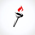 Torch set. Collection icons torch. Vector Royalty Free Stock Photo