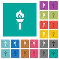 Torch square flat multi colored icons Royalty Free Stock Photo