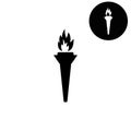 Torch - white vector icon
