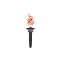 Torch vector icon illustration design template