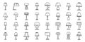 Torchere icons set outline vector. Light lamp Royalty Free Stock Photo
