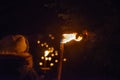 Torchlight procession awaiting Christmas