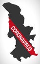 Torfaen WALES UK principal area map with Coronavirus warning illustration