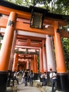 Tori gates at Fushimi Inari shrine Royalty Free Stock Photo