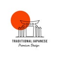 torii gate icon vector logo minimalist logo line art illustration traditional creative design