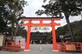 Torii gate of Kamigamo shrine in Kyoto Royalty Free Stock Photo