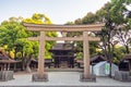 Torii gate leading to the Meiji Shrine complex, Meiji Jingu in Tokyo, Japan Royalty Free Stock Photo