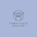 torii gate line icon logo symbol vector illustration design