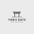 torii gate logo vintage vector illustration concept template icon design