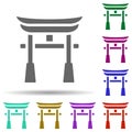 Torii gate in multi color style icon. Simple glyph, flat vector of world religiosity icons for ui and ux, website or mobile Royalty Free Stock Photo