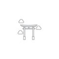 Torii gate vector icon symbol japanese icon isolated on white background
