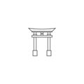 Torii gate vector icon symbol japanese icon isolated on white background