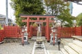 A Torii gateway, a traditional Japanese gate, found at the entrance of a Shinto