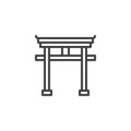 Torii Japanese gate outline icon