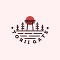 Torii or Japanese Traditional Gate Logo Vector Illustration Design. Modern Creative Torii Illustration Logo Concept. Sacred Gate,