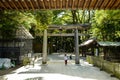 Torii leading to the Meiji Shrine park, located in Shibuya, Tokyo