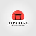 Torii logo japanese culture symbol vector illustration design, tori logo design