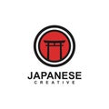 torii logo japanese culture, template deign vector icon illustration