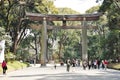 Torii in Meiji Shrine, Tokyo, Japan