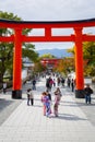 Torii path lined in Kyoto, Japan