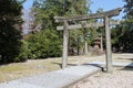 torii in a shinto shrine in matsue (japan)