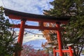 Torii at Shintoist temple at Shimoyoshida, Fujiyoshida Royalty Free Stock Photo