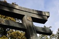 Torii with the Tokugawa crest Royalty Free Stock Photo