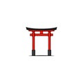 Torii traditional Japanese gate icon vector graphics