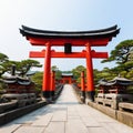 Torii traditional japanese gate isolated on transparent background