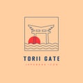 Torii traditional japanese gate outline style icon