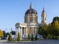 Torino, Italy. The baroque Basilica of Superga. The church stands on the Superga hill close to the city of Turin Royalty Free Stock Photo