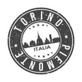 Torino Piemonte Italia Europa Stamp Logo Icon Symbol Design Skyline City.