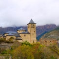 Torla Church in Pyrenees Ordesa Valley at Aragon Huesca Spain Royalty Free Stock Photo