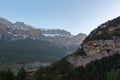 Torla town in Ordesa National pakr in the spanish pyrenees Royalty Free Stock Photo