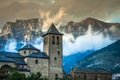 Torla town in Ordesa National pakr in the spanish pyrenees. Royalty Free Stock Photo