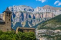 Torla town in Ordesa National pakr in the spanish pyrenees. Royalty Free Stock Photo