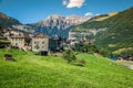 Torla town in Ordesa National pakr in the spanish pyrenees. Royalty Free Stock Photo