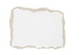 Torn blank cardboard paper on the white. Royalty Free Stock Photo