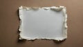 Torn blank paper on neutral background. Copy space for text or product placement. Royalty Free Stock Photo