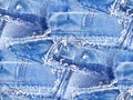 Torn jeans texture - seamless background Royalty Free Stock Photo