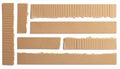 Torn Brown Cardboard Pieces on White Background Royalty Free Stock Photo