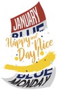 Torn Calendar with a Paint like Smile for Blue Monday, Vector Illustration Royalty Free Stock Photo